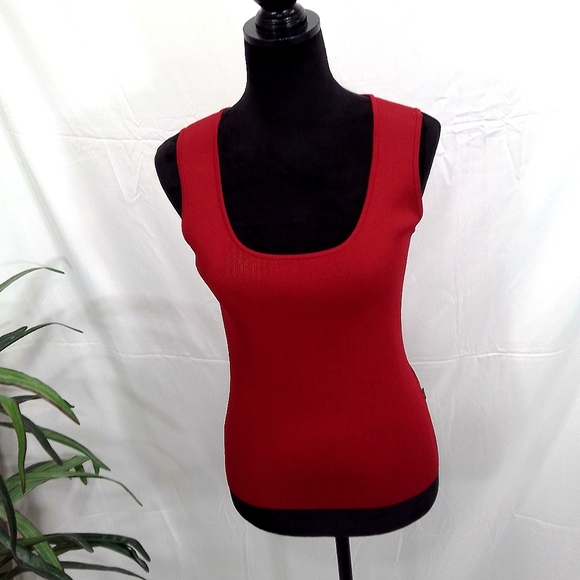 BCBG Maxazria Deep Red Sleeveless Knit Top - Picture 1 of 9